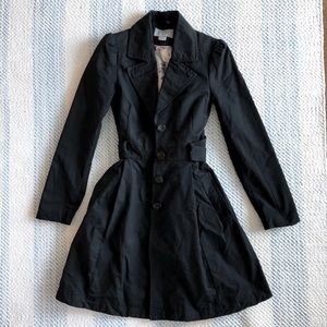 H&M Black Trench Coat - size 2